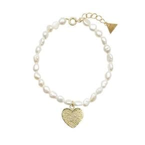 HEART AND PEARL DATING DATING BRACELET/ HRT025-PURPLE