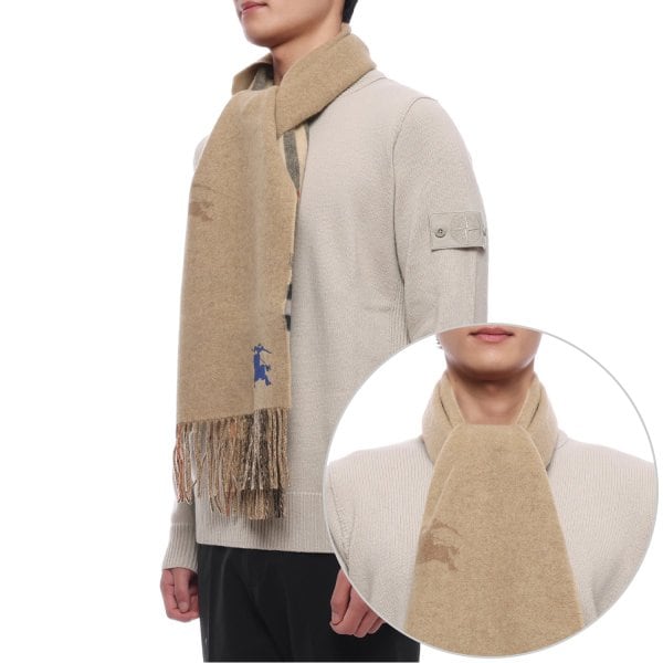 [부산점] 25FW 남성 리버시블 EKD 체크 캐시미어 머플러 (8094710 SAND M 25F)