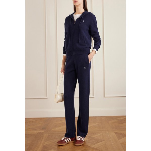 로고 자수 캐시미어 울 블렌드 트랙 팬츠 46376663162977160