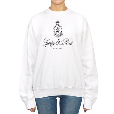 스포티앤리치 기모 맨투맨 CR853WH3 WHITE (남여공용)