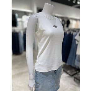 [파주점] [캘빈클라인진]여성 모노그램 로고 레귤러핏 립 민소매 티셔츠 47G273G-YAF