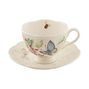 미국 웨지우드 찻잔 Lenox Porcelain Meadow Cup and Saucer 1.3 LB Blue Butterfly 1345760