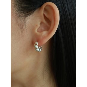 silver twist one-touch earring