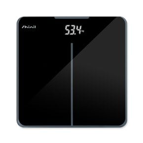 신일 자동전원 전자식 체중계 SHM-5025 블랙 / AAA건전지 슬림강화유리