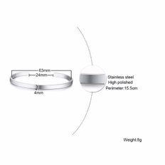 ZORCVENS- 4mm 커프 팔찌 스테인레스 스틸 남성 남자 여자 패션 쥬얼리