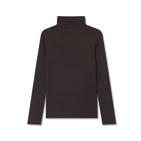 BASIC TURTLE NECK TOP BROWN