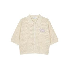 여성 베이비 폭스 엠브로이더리 가디건 인 레이스 리치 바닐라 OW00515KT1135-0145