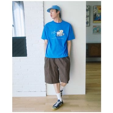 원더플레이스 [꼬모니노즈] 남녀공용 [NINOZ X SOOBOOKZ] FLYING BOARD T-SHIRT [2COLOR]