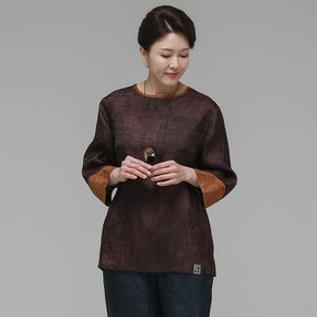 더하랑 바람드리 여름 인견 블라우스 브라운