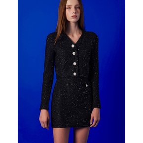 Vie pearl sequin knit jacket (4colors)