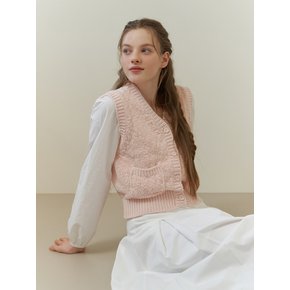 Candy floss knit vest (pink)