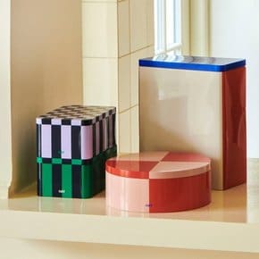 헤이 HAY Tin Container X-Large 틴 컨테이너 엑스 라지 오프화이트/블루앤레드