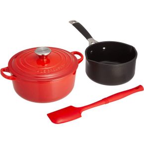 일본 르쿠르제 후라이팬0108 Le Creuset Pot Frying Pan Set Kitchen 3piece TwoHanded Cocotte