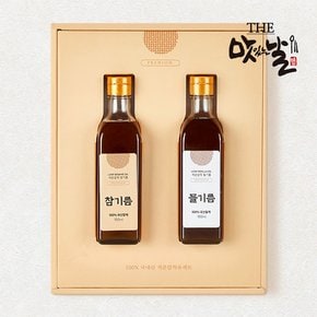 [선물세트]국산 참기름 180ml+들기름 180ml/저온압착