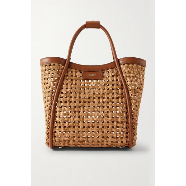 가죽 트리밍 라피아 토트백 46376663163002877