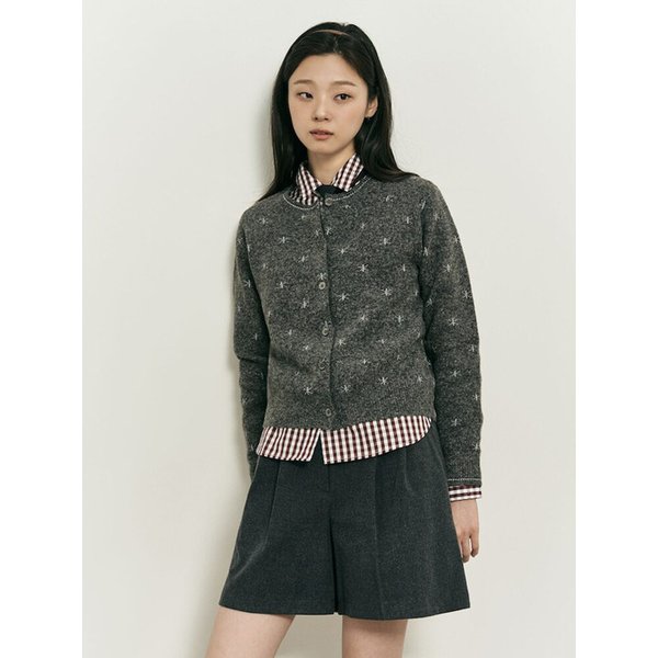 [B. my] 별 자카드 라운드넥 카디건  애쉬 (BF5X5AN024)