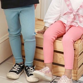 키즈 데일리룩 홈웨어 산뜻한 컬러감 골지 레깅스