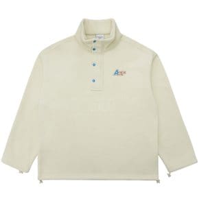 ADLV WAPPEN LOGO FLEECE HALF ZIP-UP IVORY - 와펜로고