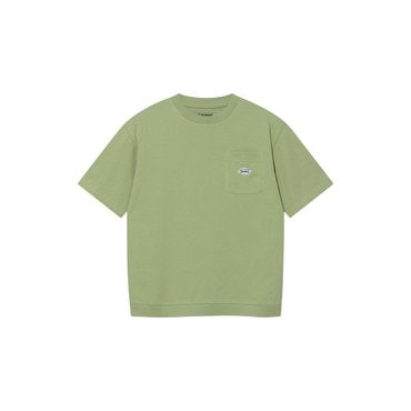 커버낫 키즈 포켓 밑단립 반팔티셔츠 그린 CK2502ST16GN