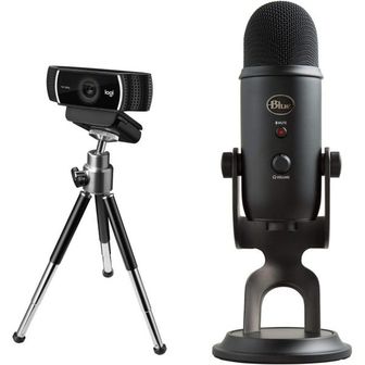 Logitech 일본 로지텍 화상카메라 Logitech Full HD Webcam C922n Blue Condenser Microphone Yeti 블랙ou