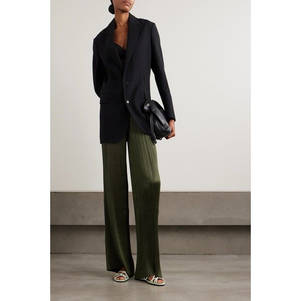 앰버 플리츠 새틴 와이드 팬츠 46376663163007718