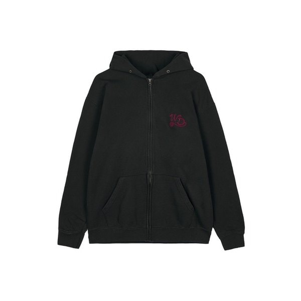 [와일드 동키] FW25 공용 체인 로고 집드 후디 FCZ CHAIN LOGO BLACK