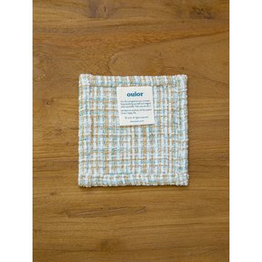 square tea coaster - tweed white