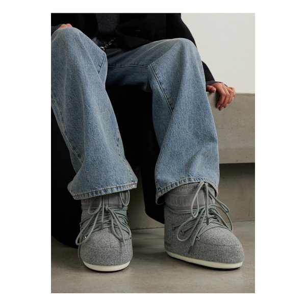 문부츠 아이콘 로우 펠트 스웨이드 스노우 부츠 그레이 1647597352612133