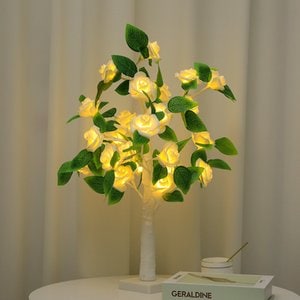  감성데코 장미나무 LED 무드등 (55cm) (화이트옐로우)