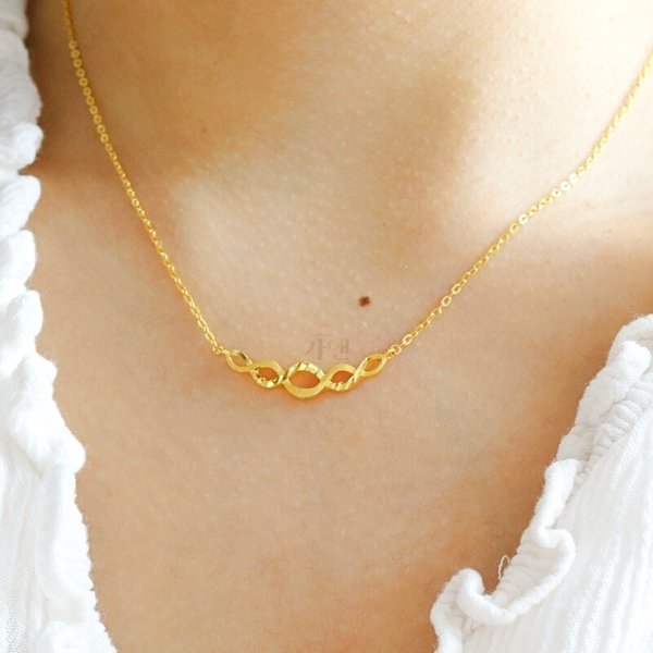 [가앤] 24k순금 물결 목걸이 3.75g