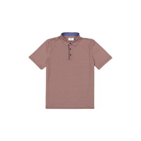 [레노마셔츠] 기하학프린트  반소매  T-셔츠(ROUSW1203-RD)