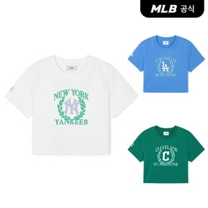 MLB [코리아공식] [MLB] 여성 바시티 스포츠 세미 크롭 반팔티셔츠 (3COLOR)