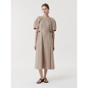 TIE TUCK DRESS (BEIGE)