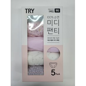 트라이 여성 미디팬티 5매입