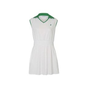 PIQUE COLLARED BANDING DRESS_White