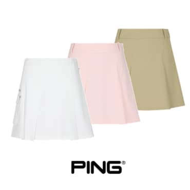 핑 [24  S/S]     여성 지퍼 장식 플리츠 큐롯 스커트       121D1PC183  (출시가 218,000)