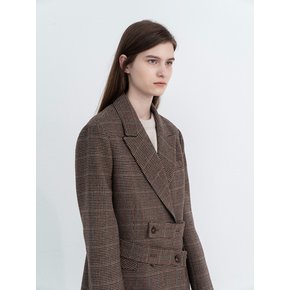 ADW-JKK103-20 MOLLI TWEED DOUBLE JACKET (Brown check)