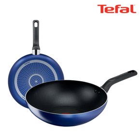 [BIZ][TeFal] 테팔 팬&냄비 PTFE 미드나잇 블루 2종세트 (프라이팬 20cm + 볶음팬 28cm)