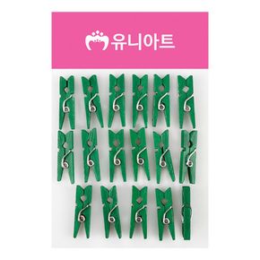 유니아트 1200 나무집게 (소) (초록)