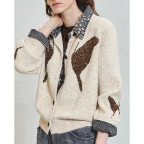 비즈 데님 카라 니트 가디건 LN12CD100_P440030649
