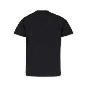 몽클레어 L19548C0001089AFV 999 BLACK COTTON T SHIRT WITH LOGO PRINT AND PATCH