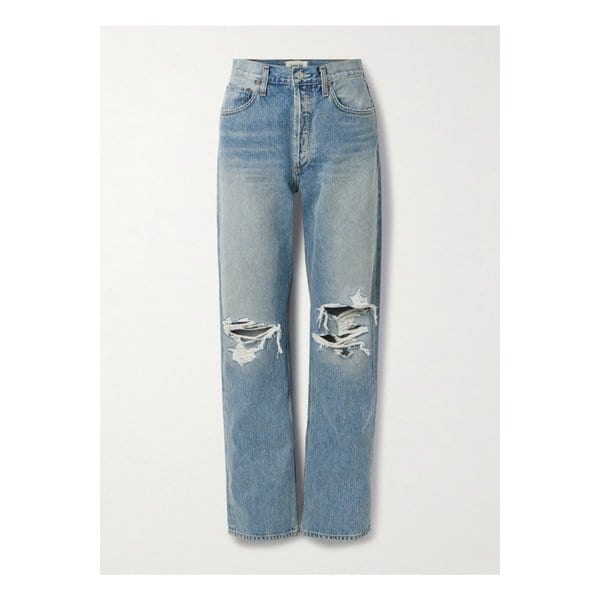 켈리 디스트레스드 하이웨이스트 스트레이트 진 1647597350126987