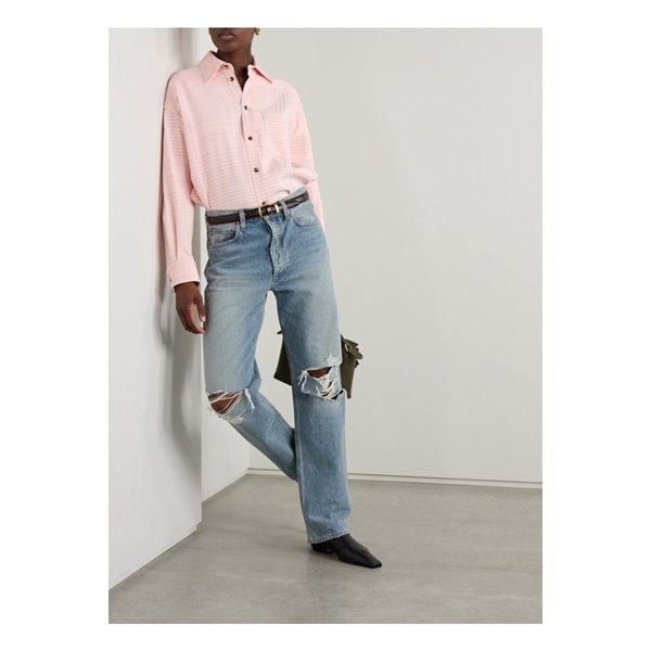 켈리 디스트레스드 하이웨이스트 스트레이트 진 1647597350126987