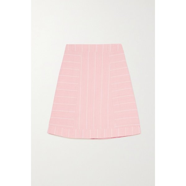 신디소 쿠말로 Deidre Striped Cotton Mini Skirt 핑크 33258524072422069