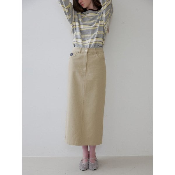 Cotton long skirt [KNSS06SK01]_Beige