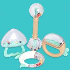  유아 청각발달 촉감놀이 예쁜 바다동물 악기 딸랑이4p 귀여운 백일선물세트 촉각