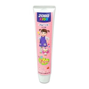 2080 2단계 저불소 어린이치약 콩순이 딸기향 80g x 1개 어린이집 유치 케어 유아 치약