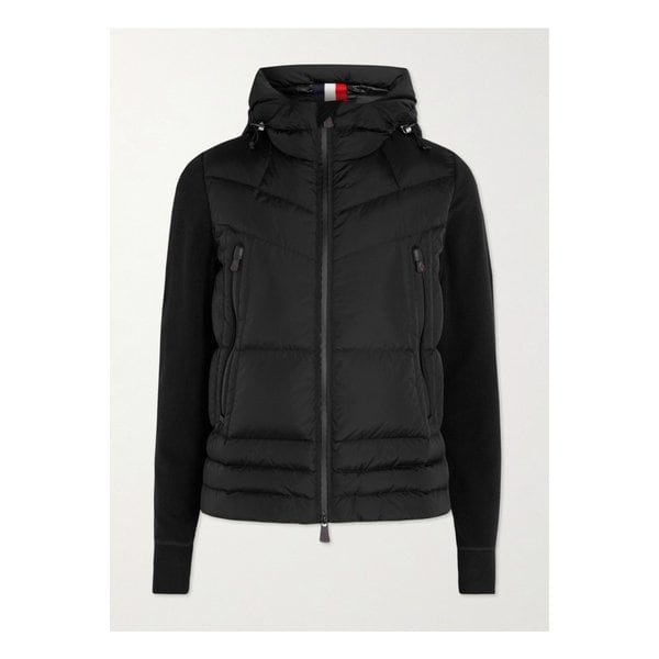 몽클레어 플리스 트리밍 퀼팅 셸 후드 다운 스키 재킷 블랙 27086482323536838