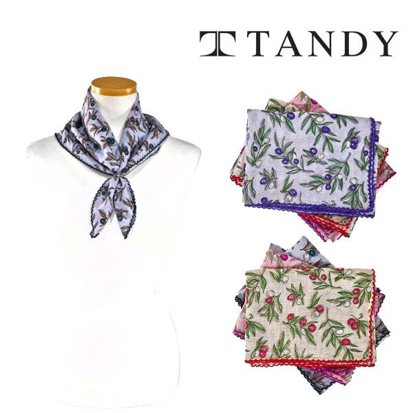 TANDY 올리브 쁘띠 손수건 스카프