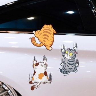  귀여운 고양이 스티커 차량 자동차 유리 흠집 기스 스크래치 커버 데코 거울 욕실 꾸미기 시트지